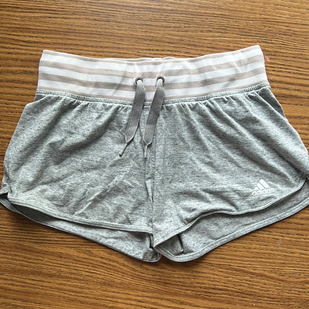 Adidas women’s grey cotton shorts (size x-small)